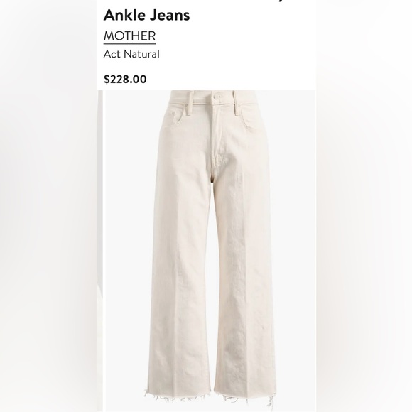 MOTHER, The Mid Rise Maven Ankle Fray Jean in “Act Natural”, Size 26, Women’s 2 - Picture 1 of 11